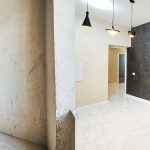 Renovation concept, new kitchen before renovation works vs after, creative modern interior design vs empty walls